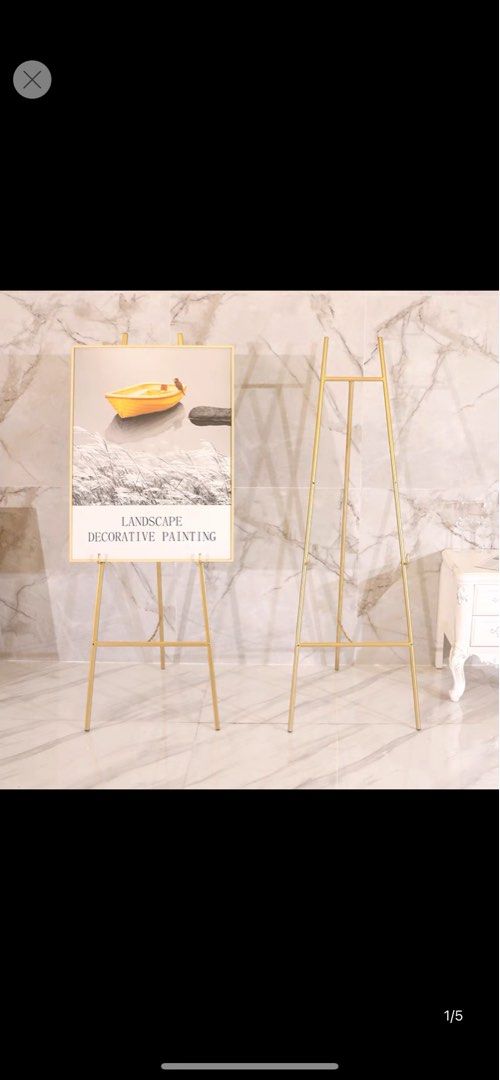 Easel stand (gold), Furniture & Home Living, Furniture, Other Home