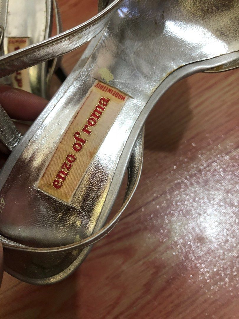 Enzo of Roma Silver Shoe Women s Fashion Footwear Heels on Carousell