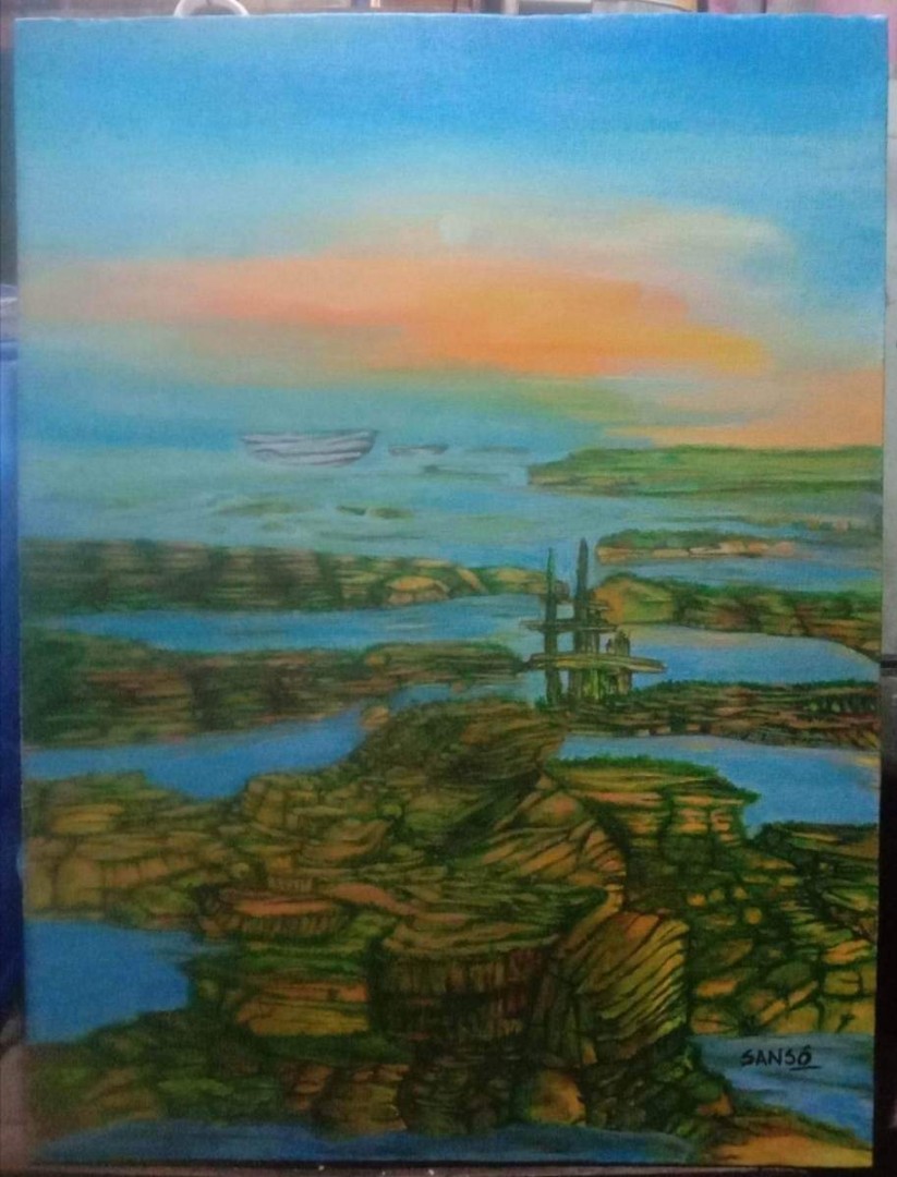 Sanso painting, Hobbies & Toys, Memorabilia & Collectibles, Vintage