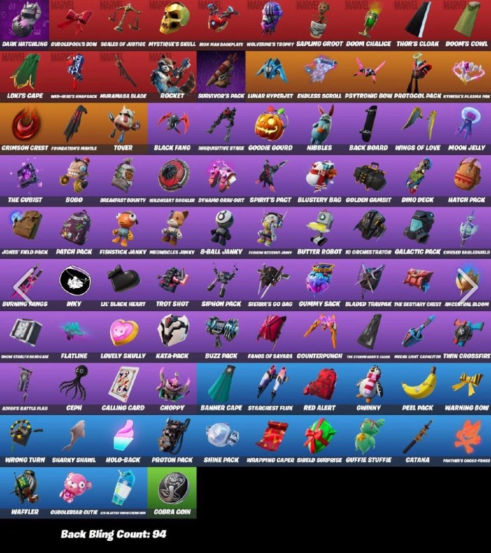 Fortnite Account Rare 94 Skins Zorii Bliss Wolverine Zero Loki