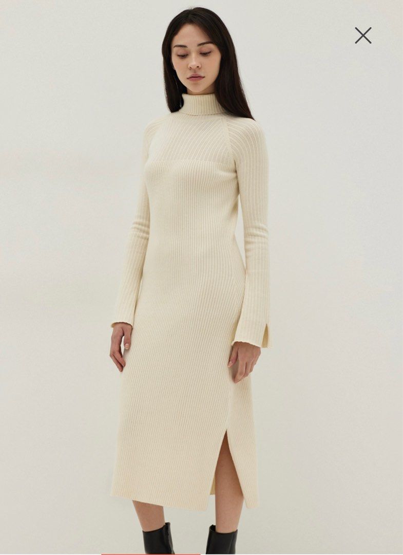 Turtle neck knit dress - Women