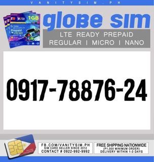 Globe 0917 78 876 24 Sim Card