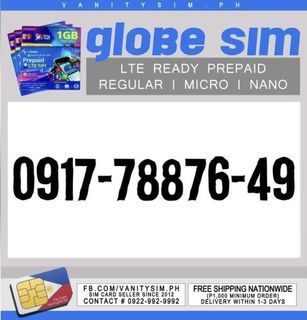 Globe 0917 Sim Card (09177887649)