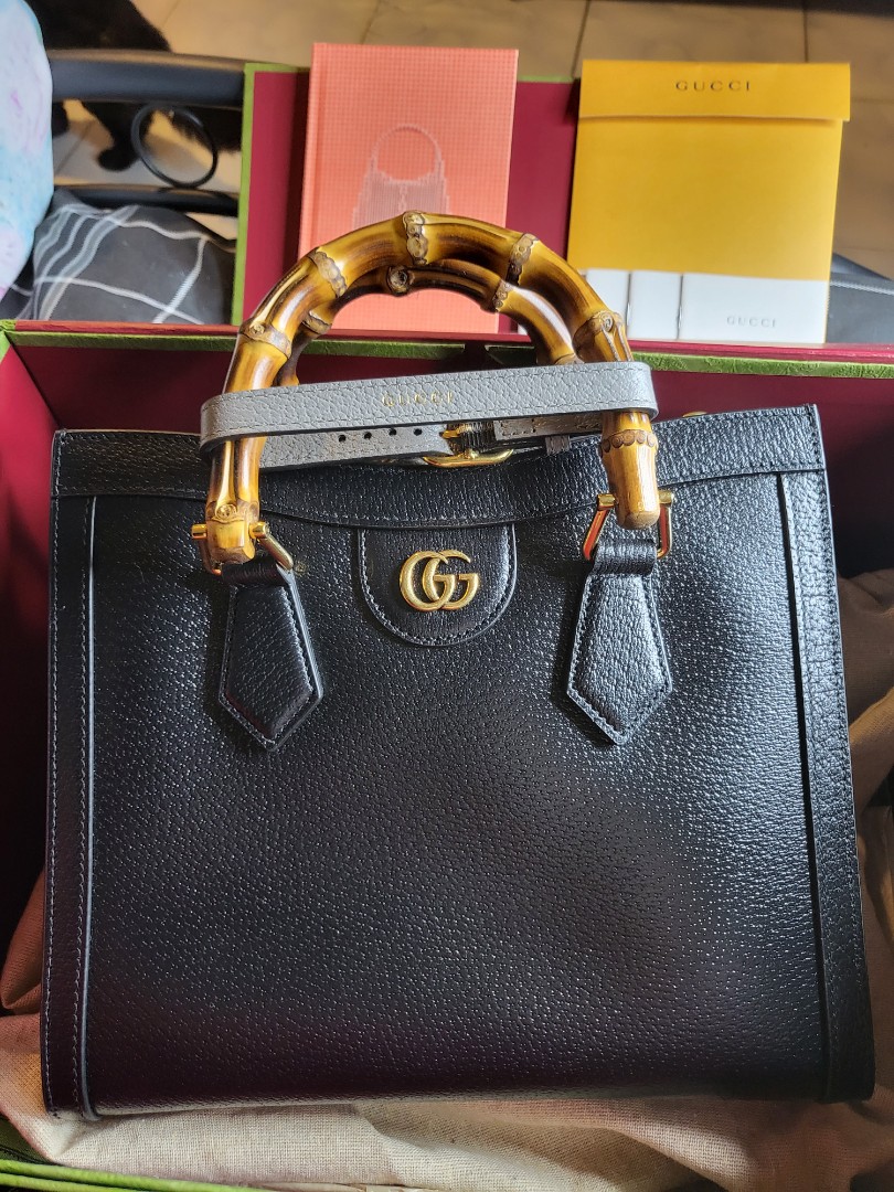 Gucci Diana small tote bag in black leather