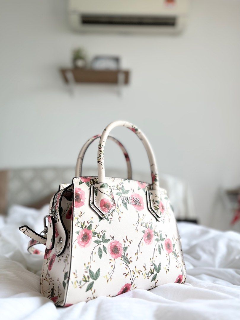 Guess white floral bag on sale