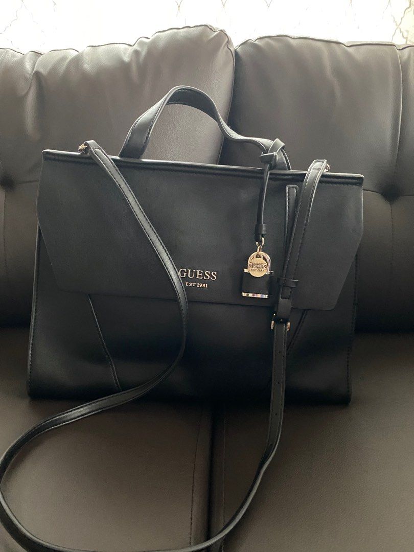 Guess Shawna TopHandle satchel bag, Luxury, Bags & Wallets on Carousell