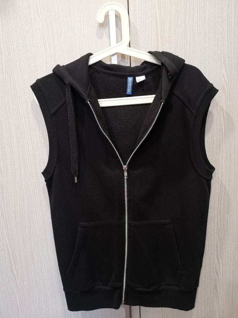 Full zip sleeveless hoodie online