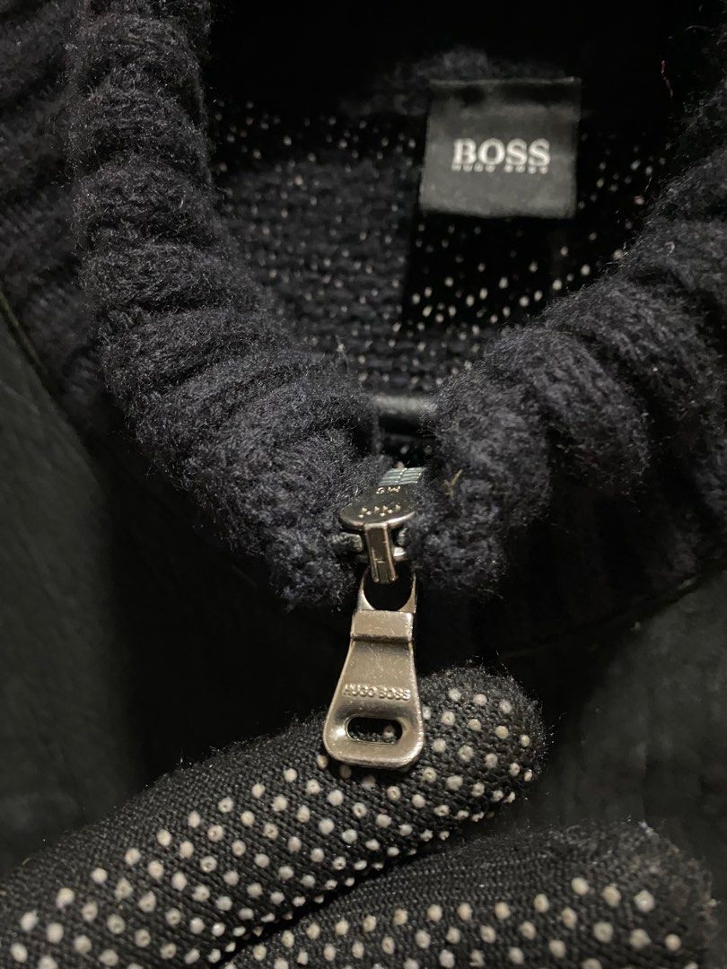 Hugo boss leather knit jacket Men s Fashion Coats Jackets and
