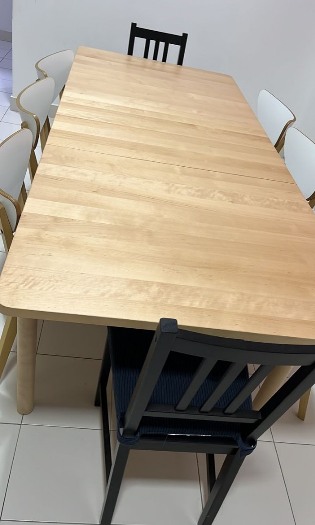 IKEA Dining Table Extendable, Furniture & Home Living, Furniture, Tables & Sets on Carousell