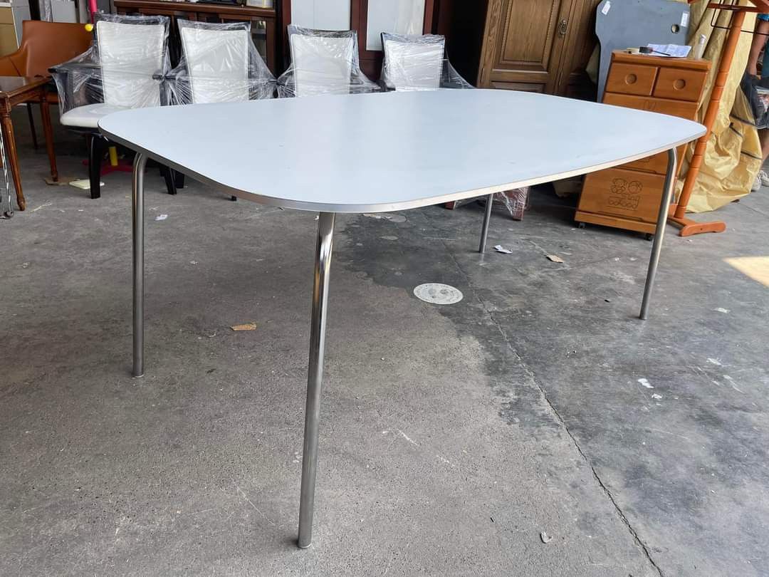 Ikea Grimle Table 71L x 31W x 30H in Solid wood top Metal legs