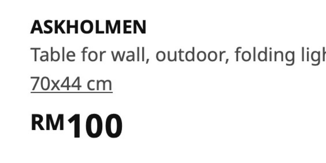 IKEA Outdoor Foldable Table ASKHOLMEN, Furniture & Home Living, Outdoor