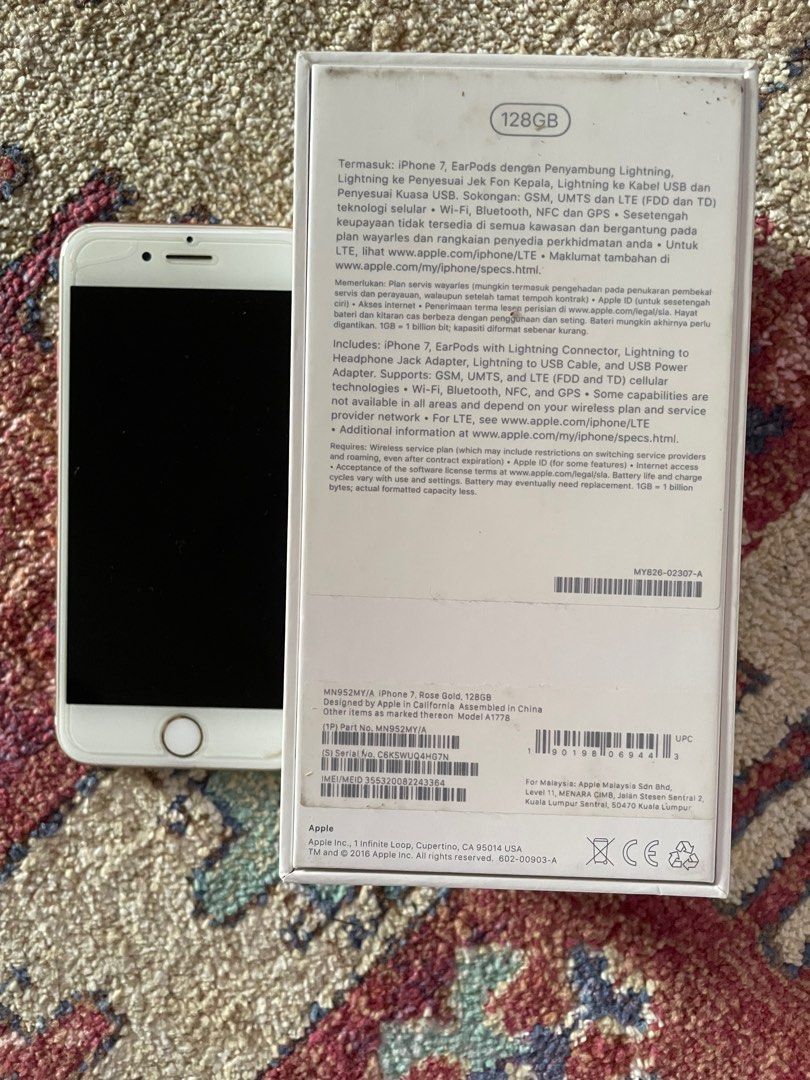 Iphone 7 clearance rose gold contract