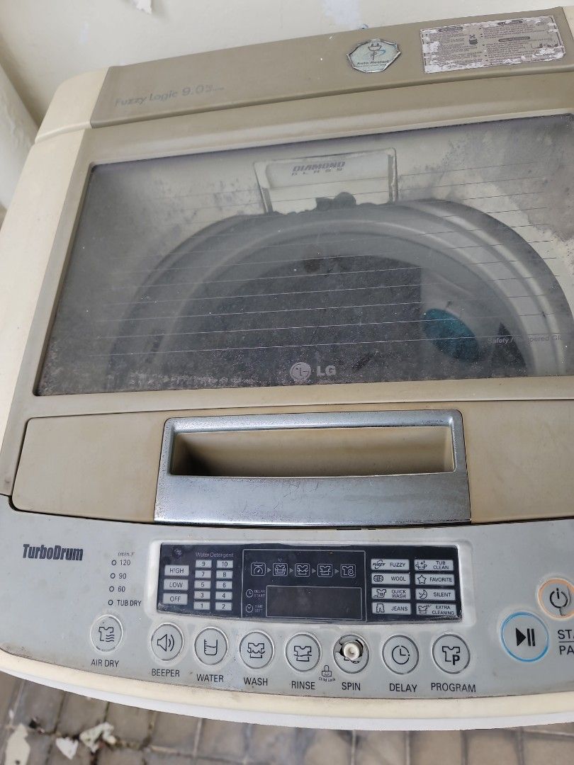 LG Washing machine turbo drum 9kg, TV & Home Appliances, Washing Machines and Dryers on Carousell