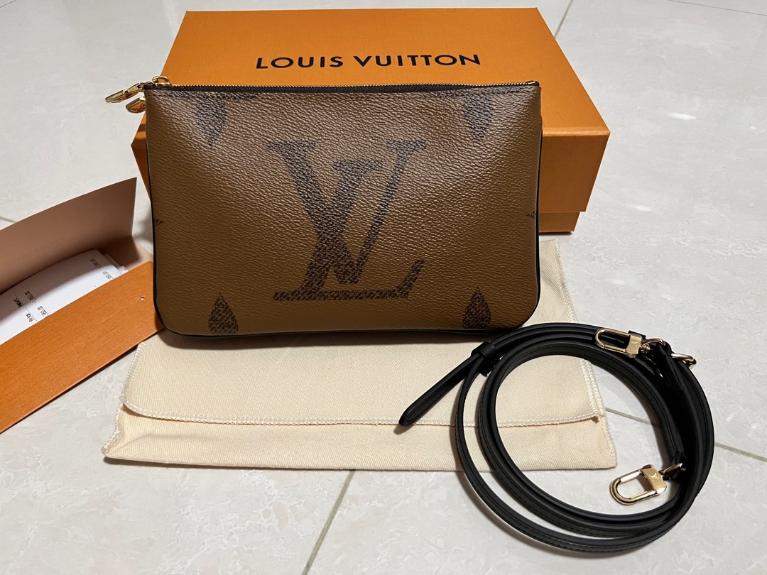 UNBOXING Louis Vuitton Double Zip Pochette Giant Monogram Reverse