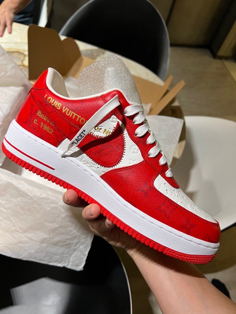 nike lv air force 1 red