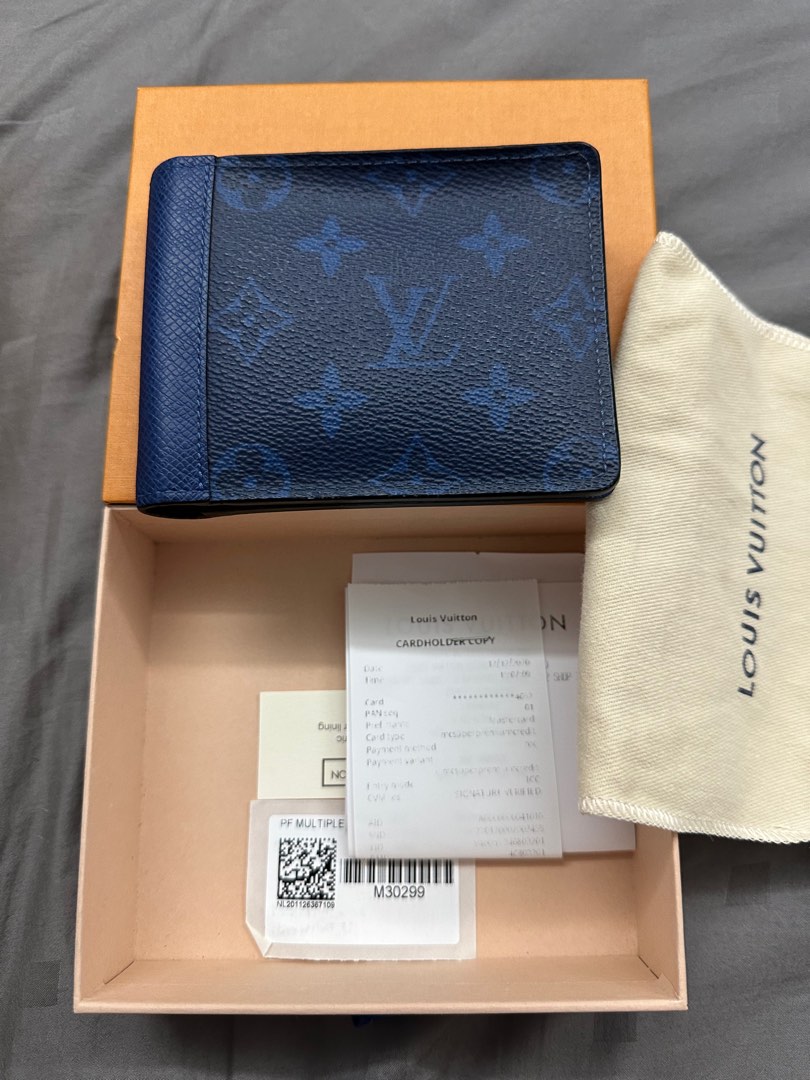 Authentic Louis Vuitton Monogram Multiple Wallet - M30299 - Navy Blue -  Bi-Fold