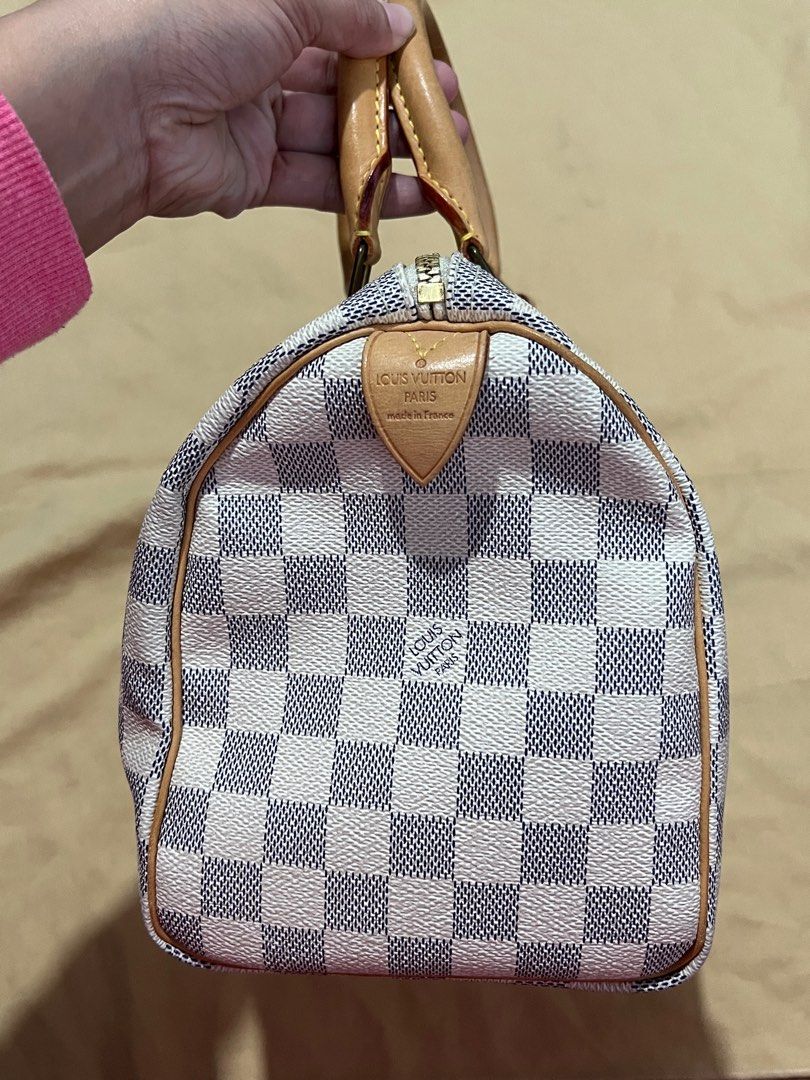 Sac Louis Vuitton speedy 25 checkered azure White Cloth ref.384860 - Joli  Closet