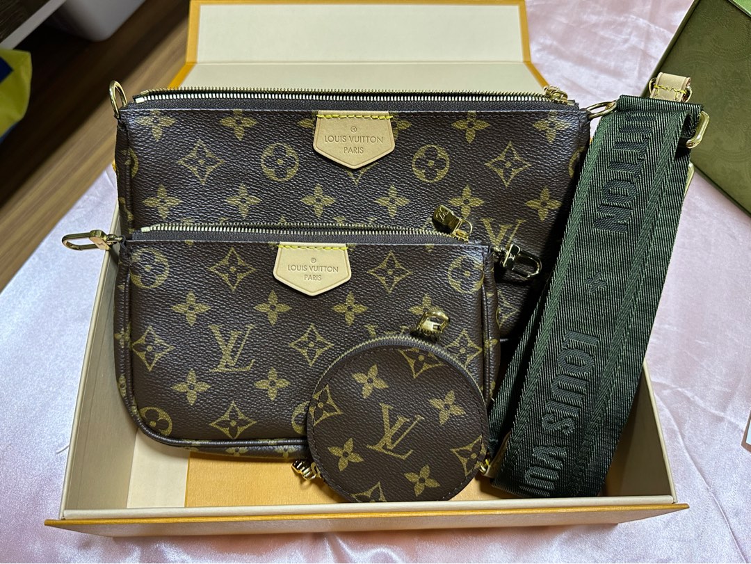 LV Louis Vuitton Multi Pochette Green strap, Luxury, Bags & Wallets on  Carousell