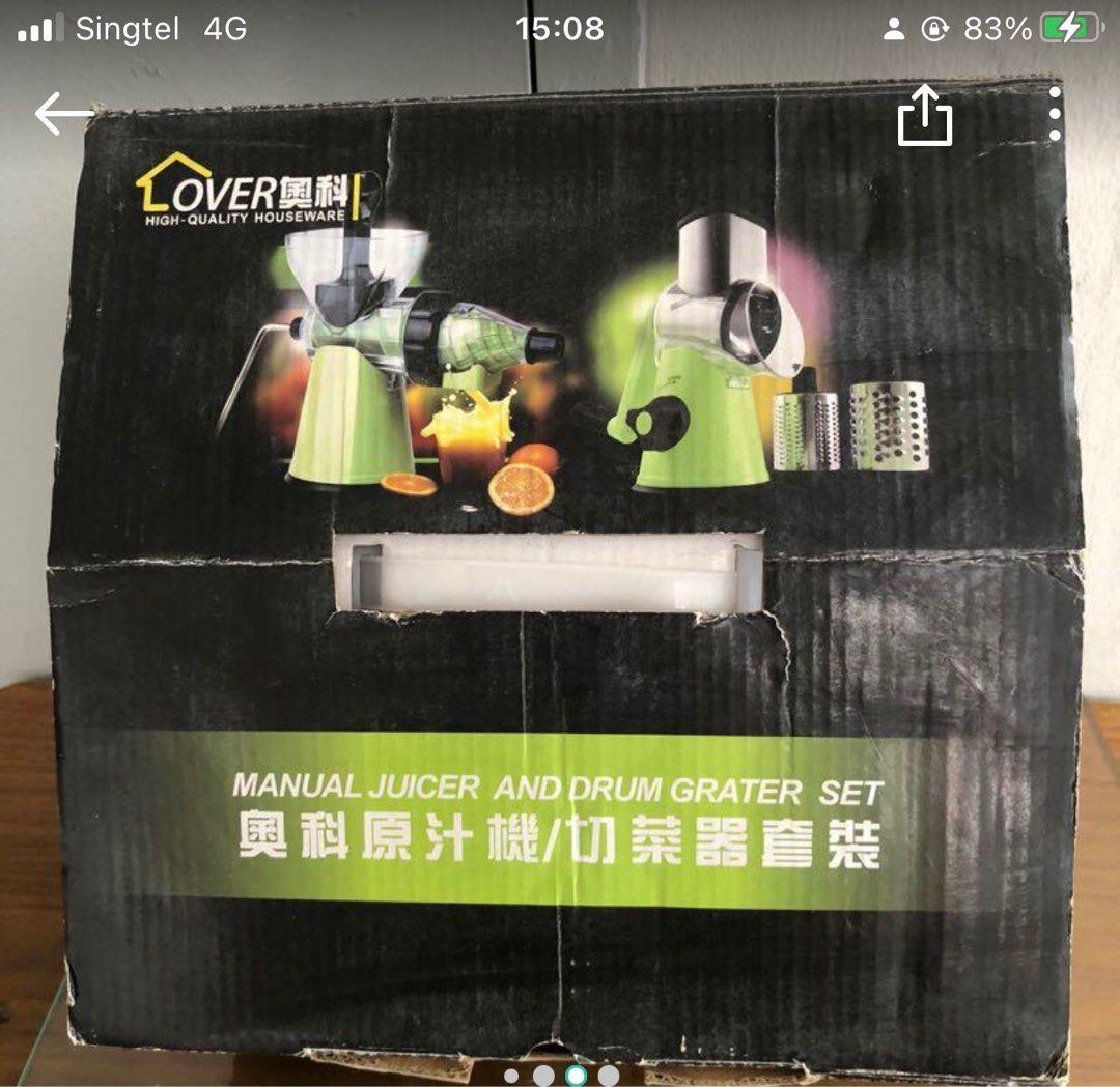 Manual juicer and drum grater, TV & Home Appliances, Kitchen Appliances