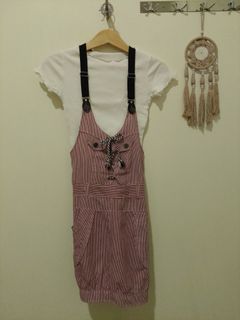 Maroon Stripe Overall