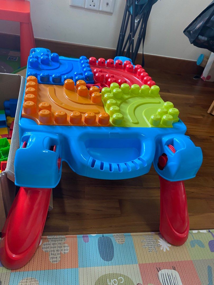 Mega blocks table and blocks, Babies & Kids, Infant Playtime on Carousell