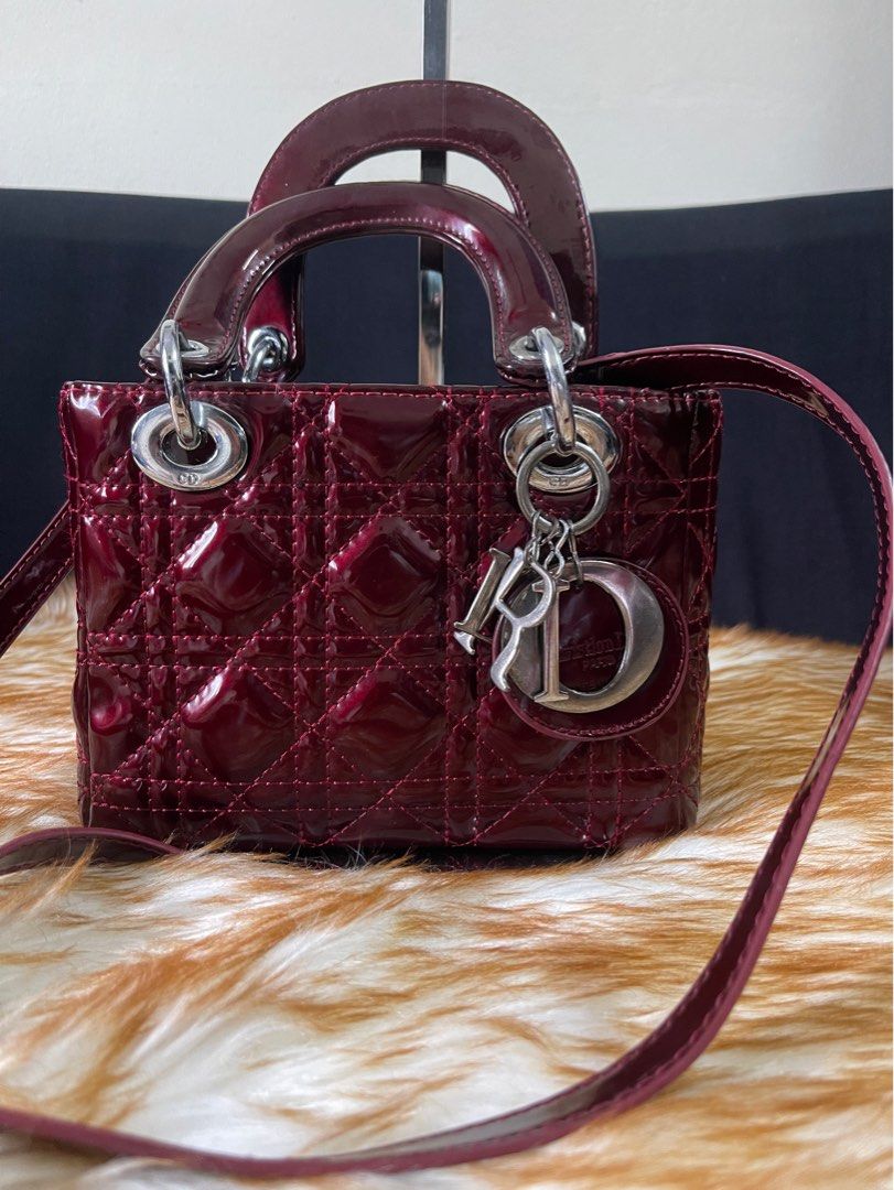 Lady dior mini clearance burgundy