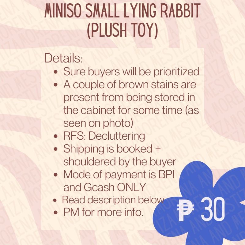 Miniso Light Pink Rabbit Stuffed Toy (Plushie), Hobbies & Toys, Toys ...