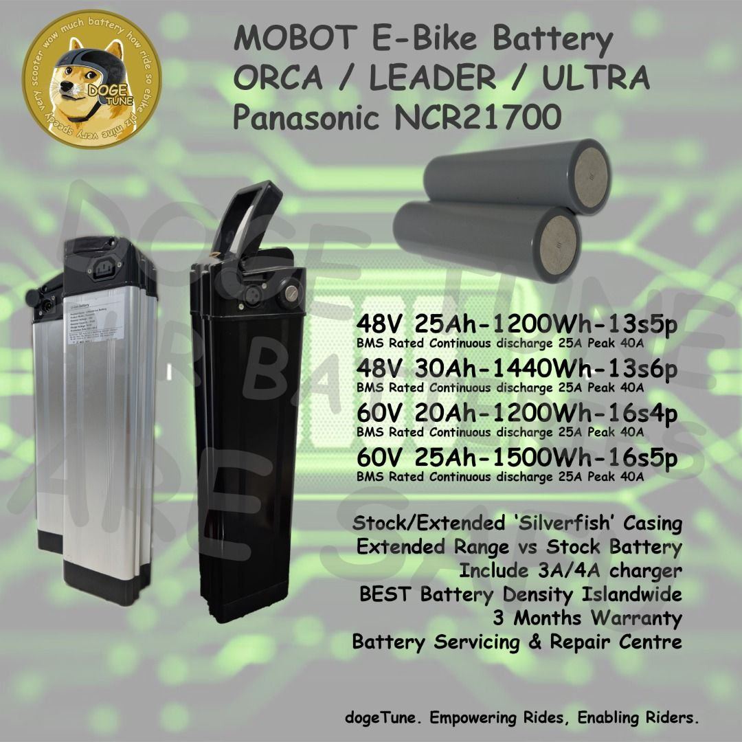 MOBOT ORCA LEADER ULTRA eBike Battery 48V 25AH 48V 30AH 60V 20AH 60V ...