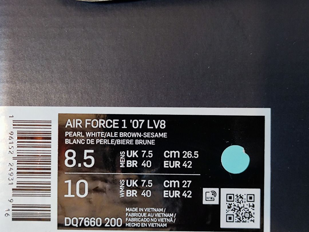 [DQ7660-200] Mens Nike Air Force 1 Low '07 LV8 'Pearl White Sesame