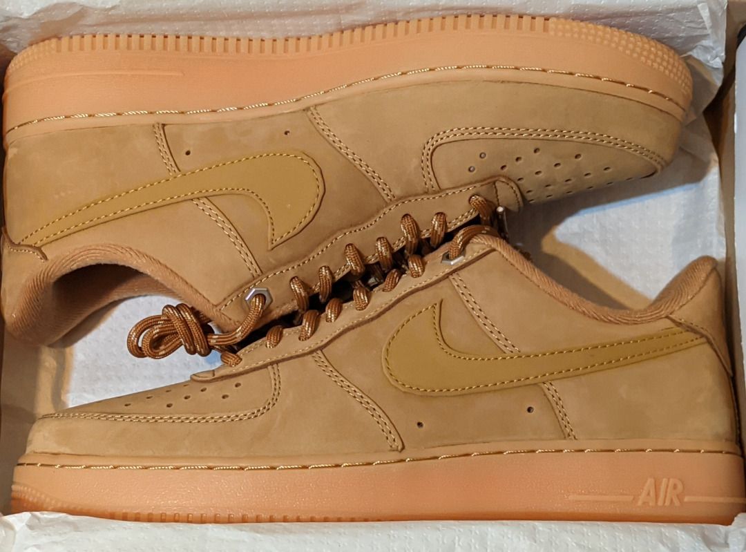 NIKE Air Force 1 07 Flax Wheat Gum Brown WB CJ9179 200 LF US 8.5