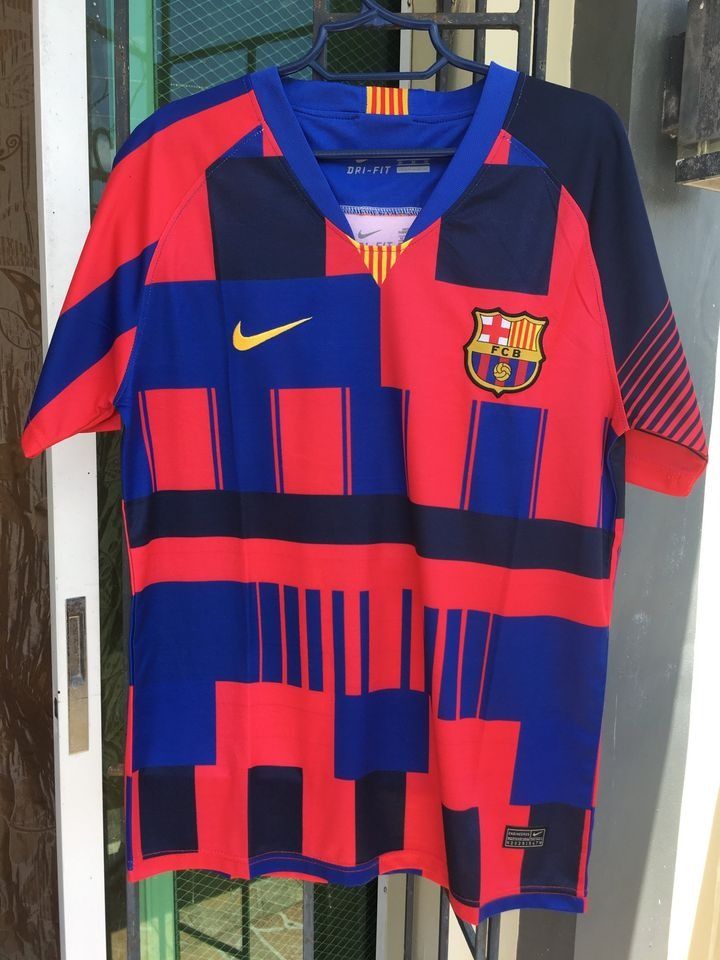 Nike FC Barcelona Anniversary Stadium Soccer Jersey Kit, Men's Fashion, Tops & Sets, Tshirts & Polo Shirts on Carousell