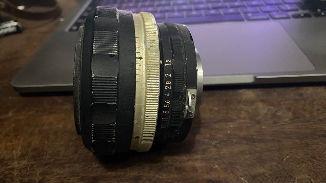 Nikkor 55mm F1.2 (Category: Lens & Kits) located in Tabaco. Submitted by cinemahilig (Listing ID 1207537102, Image 3). Description: Smooth focus. Smooth aperture rings. Nagka-fungus na dahil di nagagamit but cleanable. Tested. Last price posted. Buyer shoulders shipping. Item location: Tabaco City, Albay. 09395763344.