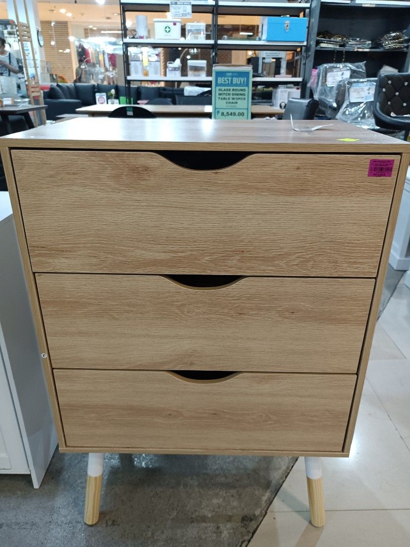 oak look chest drawer 3 drawer sohl furn, Furniture & Home Living