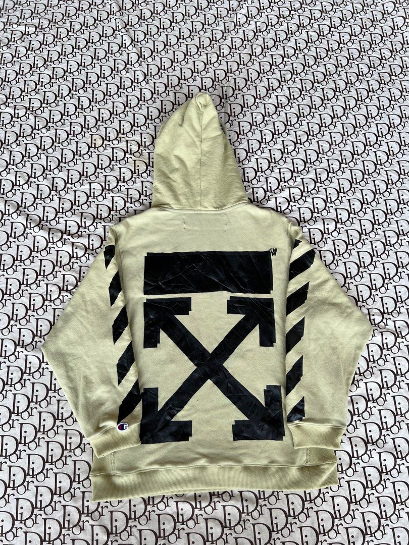 Off White x Champion Hoodie Men s Fashion Coats Jackets and