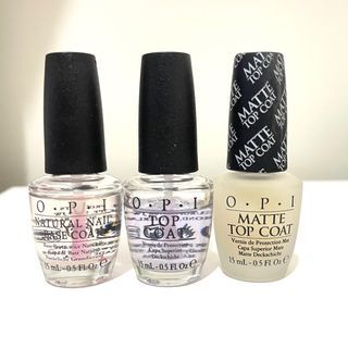 OPI top coat, base coat, matte top coat