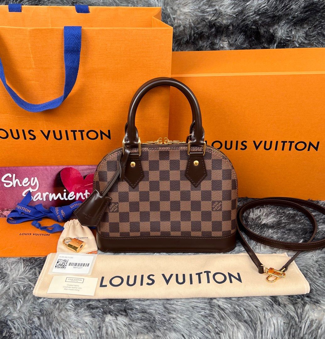 LV Alma BB damier ebene bag, Luxury, Bags & Wallets on Carousell