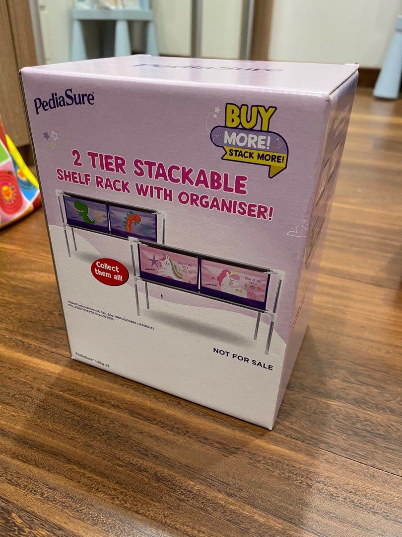 Pediasure 2 Tier Stackable Shelf Rack with Organiser Dino Collection
