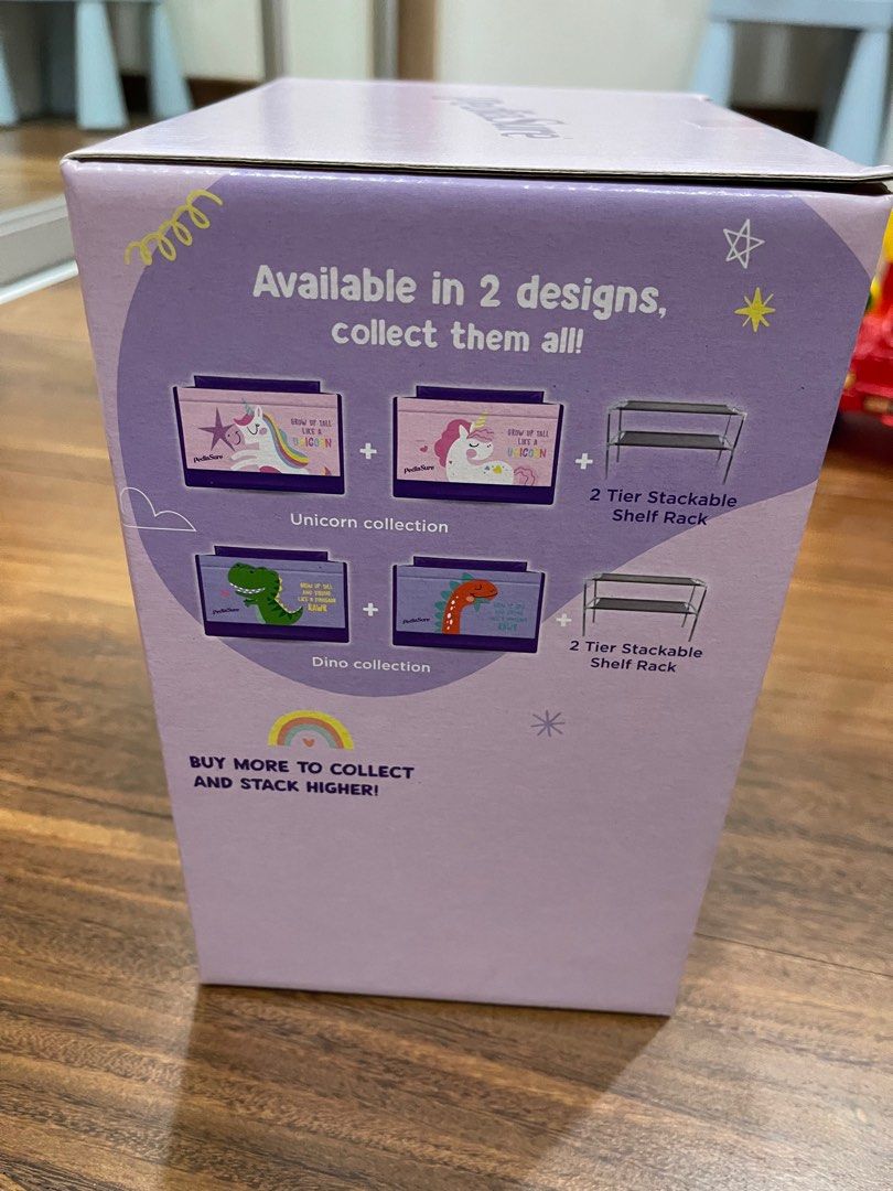 Pediasure 2 Tier Stackable Shelf Rack with Organiser Dino Collection