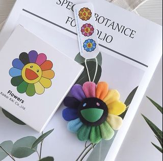 Sunflower Brooch Plush Rainbow Flower Japan Takashi Murakami Fashion Pin  Badge