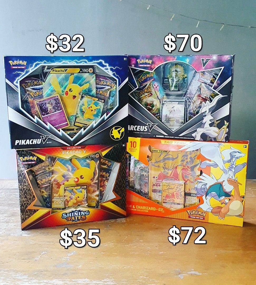 Pokemon pikachu v box arceus v figure collecton charizard reshiram tag