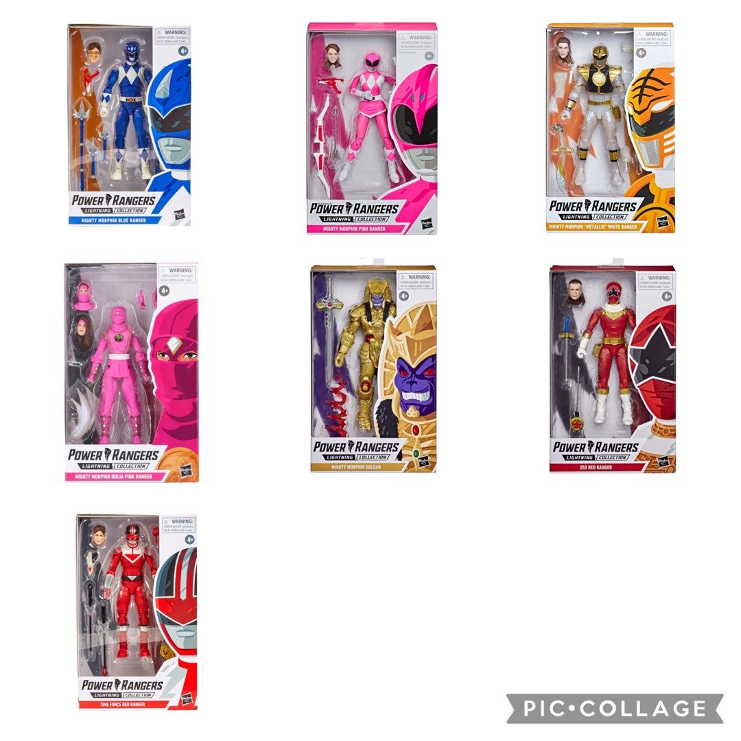 Red Ranger Goldar Power Rangers Lightning Collection Mighty Morphin Blue Ranger, Pink ...