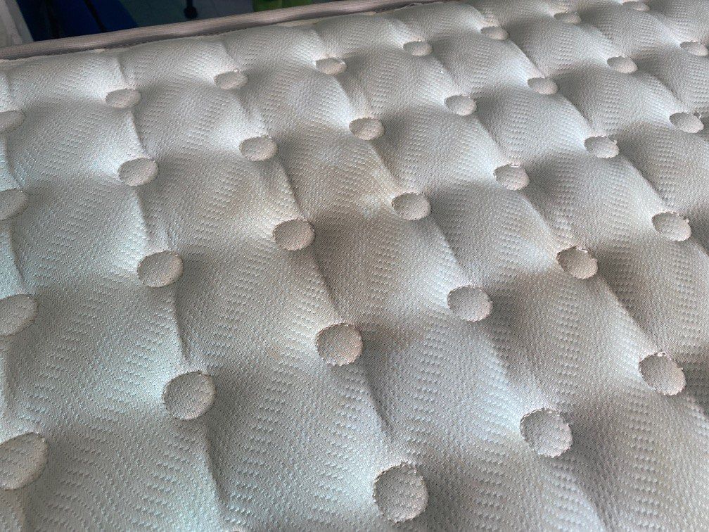 Preloved Picket & Rail Bed Frame (Tilam king orthopaedic Queen Mattress