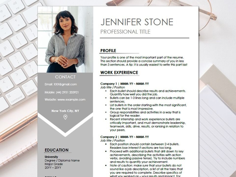 Professional Resume Template CV Template, Hobbies & Toys, Stationery ...