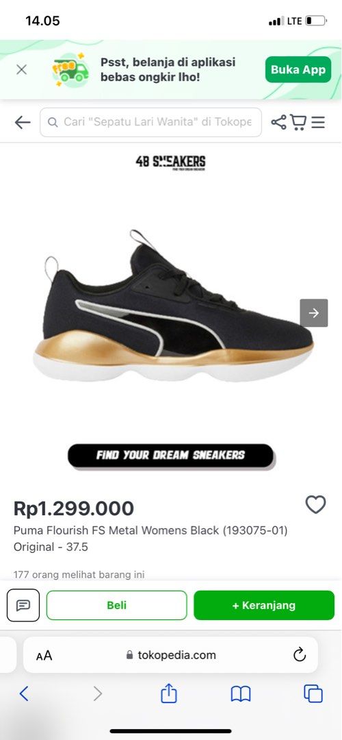 Puma Flourish FS Metal Black Fesyen Wanita Sepatu di Carousell