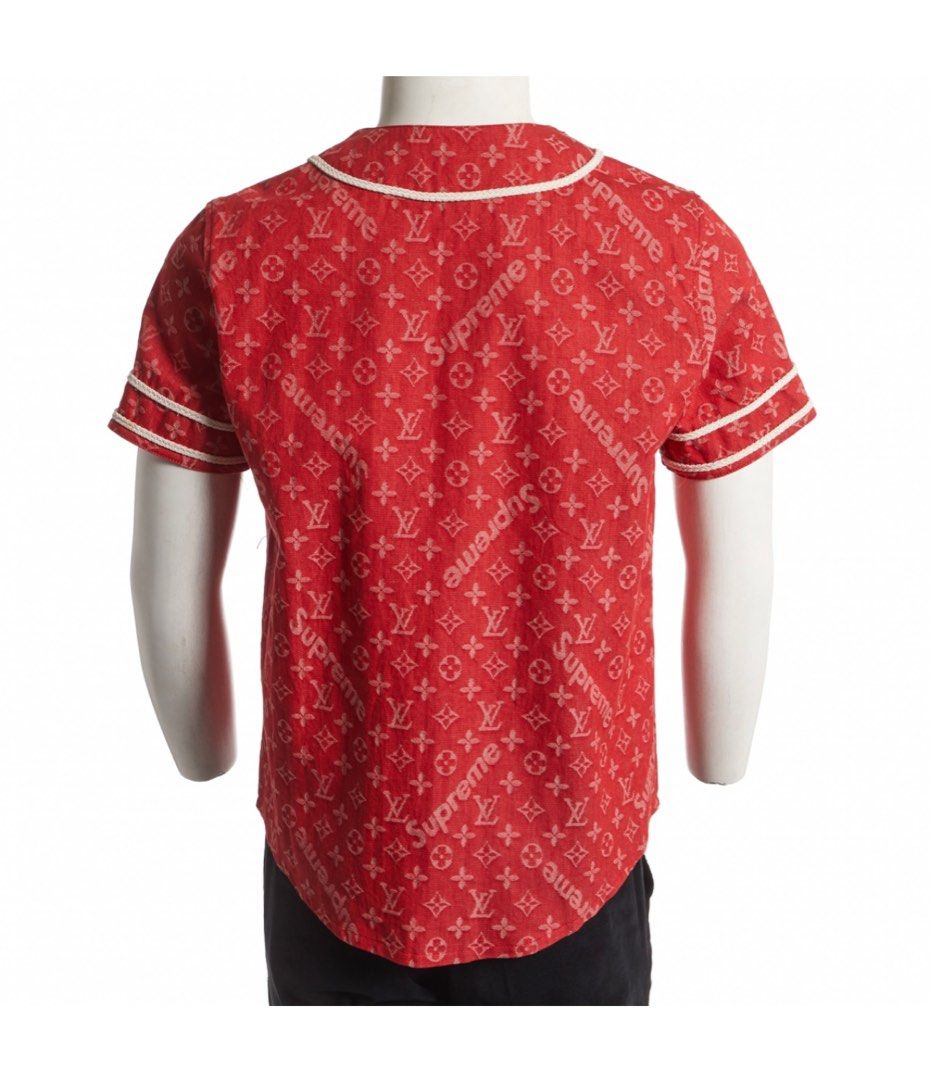 Supreme x Louis Vuitton Jacquard Denim Baseball Jersey sz S, Men's Fashion,  Tops & Sets, Tshirts & Polo Shirts on Carousell