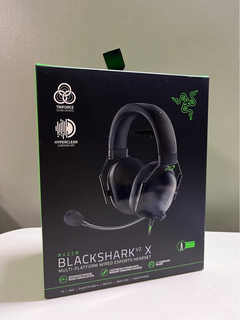 Razer BlackShark V2X Multi-platform Wired eSports Headset (Category: Headphones & Headsets) located in Quezon City. Submitted by shopwithyanna (Listing ID 1207552783, Image 1). Description: ❗️BRAND NEW ❗️ Sealed and Unopened .