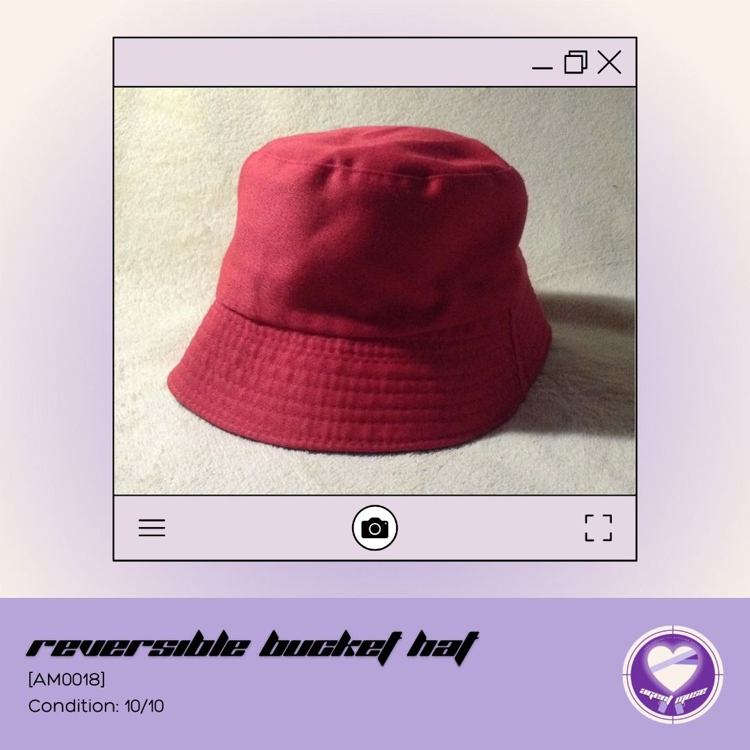 Reversible Bucket Hat (Category: Hats & Beanies) located in Quezon City. Submitted by agentmuse_ (Listing ID 1207621003, Image 3). Description: ❤️‍🩹 used twice only ❤️‍🩹 rfs: no longer my aesthetic, but super good quality in actual! bought it at P200 ❤️‍🩹 please feel free to reach out for more pics and/or info if interested 💰 mop: gcash 🚚 mod: buyer's choice; shopee co for shipping .
