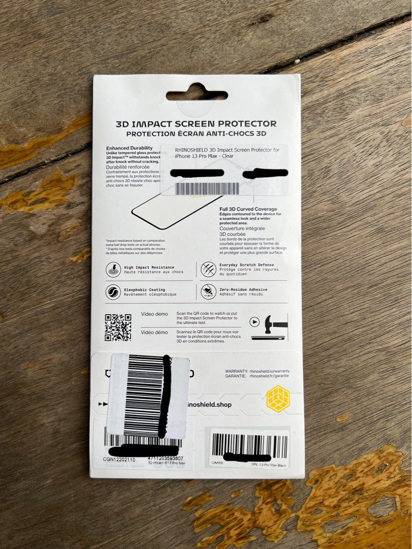 Rhinoshield Screen Protector for iPhone 13 Pro Max, Mobile Phones