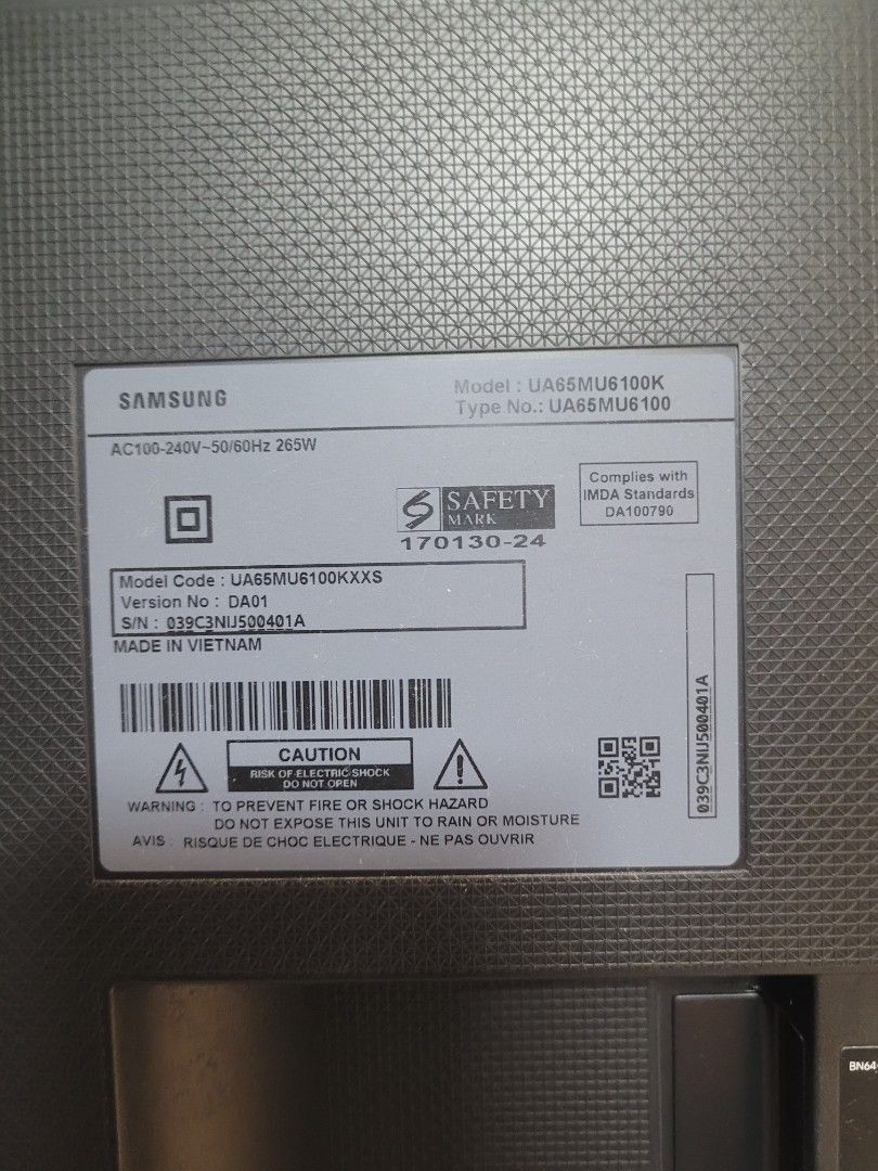 Samsung 65 inch tv, TV & Home Appliances, TV & Entertainment, TV on