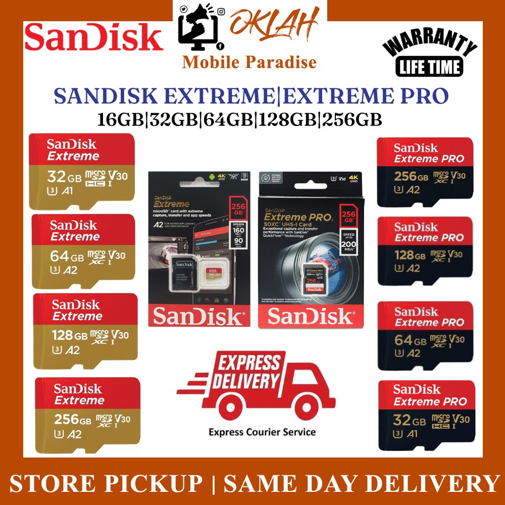 SanDisk Extreme Pro Micro SD Cards – 128GB, 256GB, 512GB, 1TB – Class 10, Tested